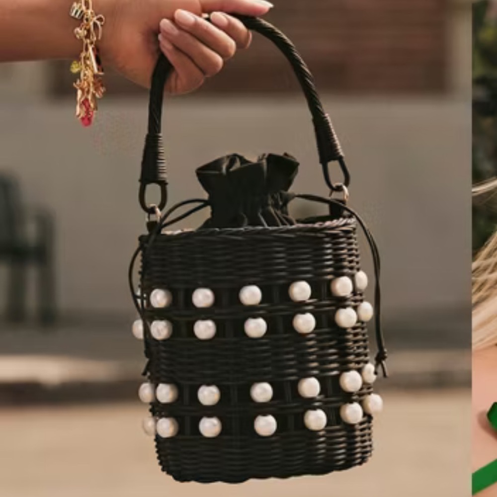 Kate Spade X Target Pearl Embellished Basket Bucket Bag